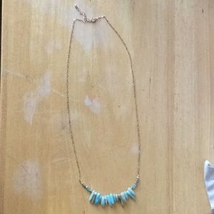 Long necklace with semi precious nugget stones